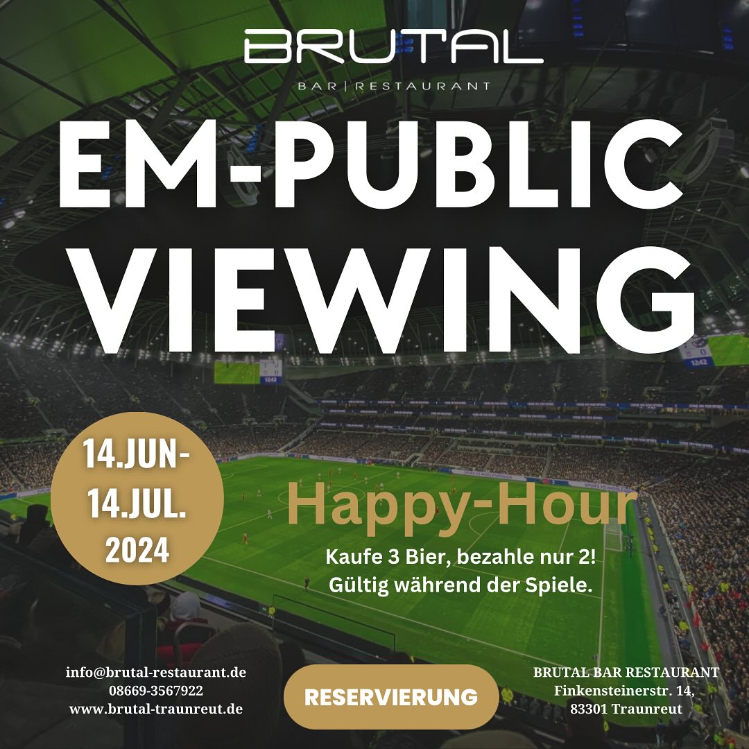 Public Viewing Fußball im Restaurant Traunreut